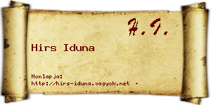 Hirs Iduna névjegykártya